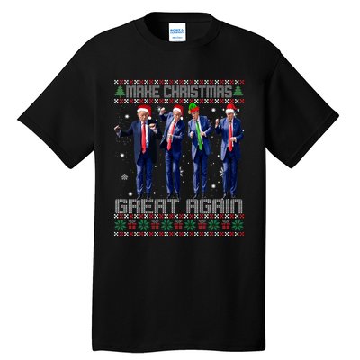 Make Christmas Great Again Ugly Sweaters Trump Dance Santa Tall T-Shirt