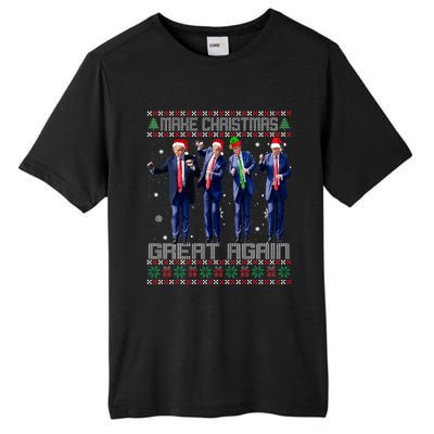 Make Christmas Great Again Ugly Sweaters Trump Dance Santa Tall Fusion ChromaSoft Performance T-Shirt