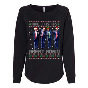 Make Christmas Great Again Ugly Sweaters Trump Dance Santa Womens California Wash Sweatshirt