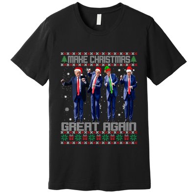 Make Christmas Great Again Ugly Sweaters Trump Dance Santa Premium T-Shirt