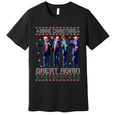 Make Christmas Great Again Ugly Sweaters Trump Dance Santa Premium T-Shirt