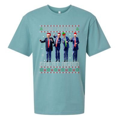 Make Christmas Great Again Ugly Sweaters Trump Dance Santa Sueded Cloud Jersey T-Shirt