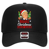 Make Christmas Great Again Funny Trump Ugly Christmas High Crown Mesh Back Trucker Hat