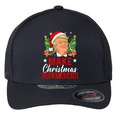 Make Christmas Great Again Funny Trump Ugly Christmas Flexfit Unipanel Trucker Cap