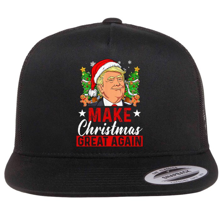 Make Christmas Great Again Funny Trump Ugly Christmas Flat Bill Trucker Hat