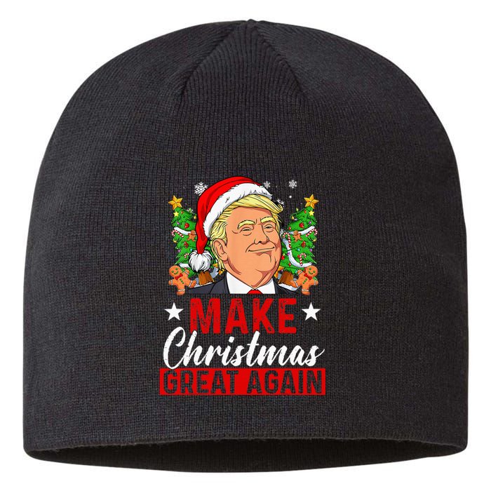 Make Christmas Great Again Funny Trump Ugly Christmas Sustainable Beanie