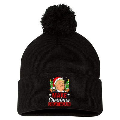 Make Christmas Great Again Funny Trump Ugly Christmas Pom Pom 12in Knit Beanie