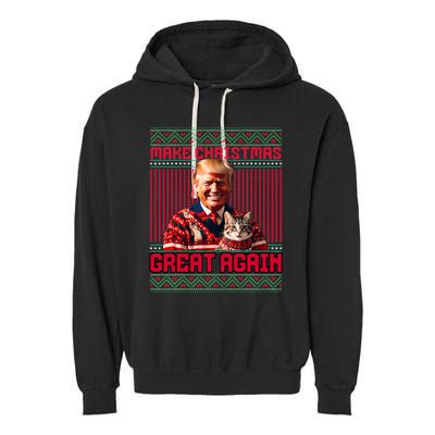 Make Christmas Great Again Xmas Funny Trump Pajamas Ugly Garment-Dyed Fleece Hoodie