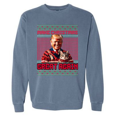 Make Christmas Great Again Xmas Funny Trump Pajamas Ugly Garment-Dyed Sweatshirt