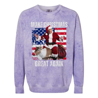 Make Christmas Great Again Trump Pajamas Ugly (16) Colorblast Crewneck Sweatshirt