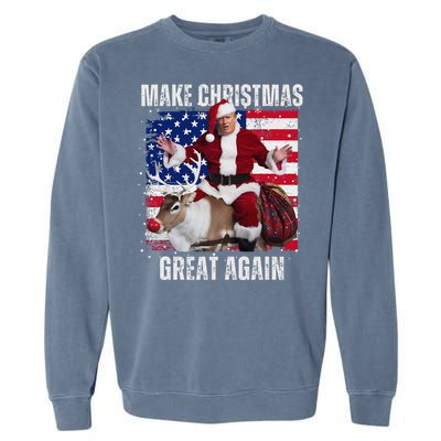 Make Christmas Great Again Trump Pajamas Ugly (16) Garment-Dyed Sweatshirt