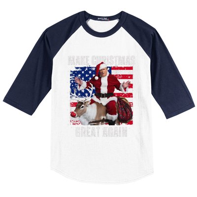 Make Christmas Great Again Trump Pajamas Ugly (16) Baseball Sleeve Shirt