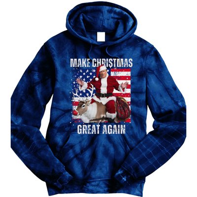 Make Christmas Great Again Trump Pajamas Ugly (16) Tie Dye Hoodie