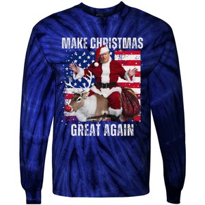 Make Christmas Great Again Trump Pajamas Ugly (16) Tie-Dye Long Sleeve Shirt