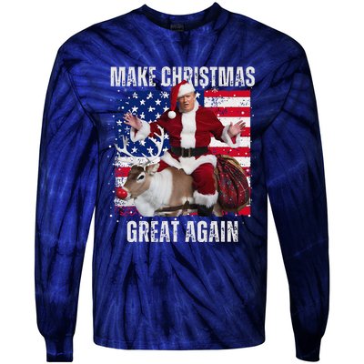 Make Christmas Great Again Trump Pajamas Ugly (16) Tie-Dye Long Sleeve Shirt