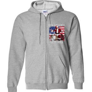 Make Christmas Great Again Trump Pajamas Ugly (16) Full Zip Hoodie