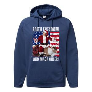 Make Christmas Great Again Trump Pajamas Ugly (7) Performance Fleece Hoodie