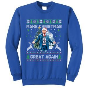 Make Christmas Great Again Ugly Funny Trump 47 Xmas Gift Sweatshirt