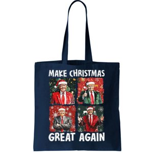 Make Christmas Great Again Funny Santa Trump 2024 Xmas Tote Bag