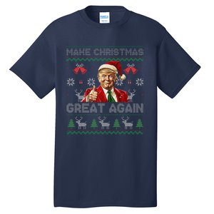 Make Christmas Great Again Ugly Sweaters Santa Trump Xmas Tall T-Shirt