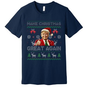 Make Christmas Great Again Ugly Sweaters Santa Trump Xmas Premium T-Shirt