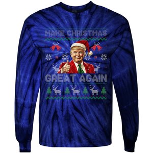 Make Christmas Great Again Ugly Sweaters Santa Trump Xmas Tie-Dye Long Sleeve Shirt