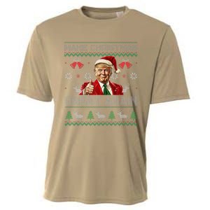 Make Christmas Great Again Ugly Sweaters Santa Trump Xmas Cooling Performance Crew T-Shirt