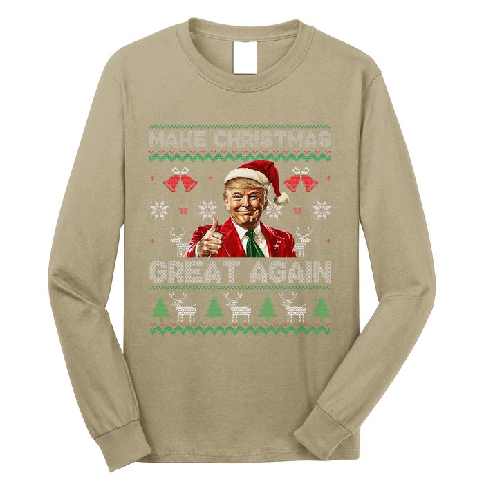 Make Christmas Great Again Ugly Sweaters Santa Trump Xmas Long Sleeve Shirt