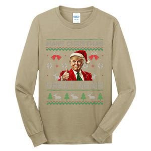 Make Christmas Great Again Ugly Sweaters Santa Trump Xmas Tall Long Sleeve T-Shirt