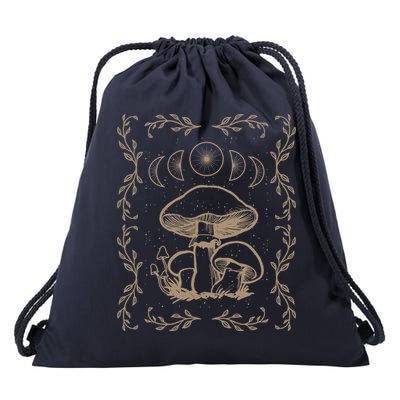 Mushroom Cottagecore Goblincore Aesthetic Fungi Drawstring Bag