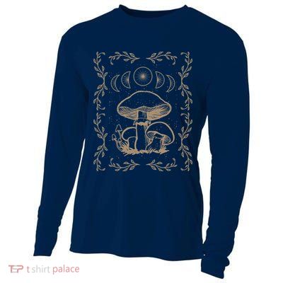 Mushroom Cottagecore Goblincore Aesthetic Fungi Cooling Performance Long Sleeve Crew