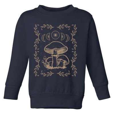 Mushroom Cottagecore Goblincore Aesthetic Fungi Toddler Sweatshirt