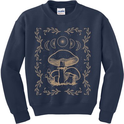 Mushroom Cottagecore Goblincore Aesthetic Fungi Kids Sweatshirt