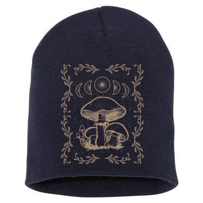 Mushroom Cottagecore Goblincore Aesthetic Fungi Short Acrylic Beanie