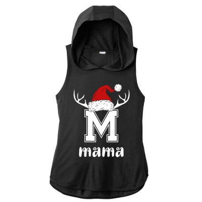 Mama Christmas Gift Mama Xmas Santa Matching Group Gift Ladies PosiCharge Tri-Blend Wicking Draft Hoodie Tank