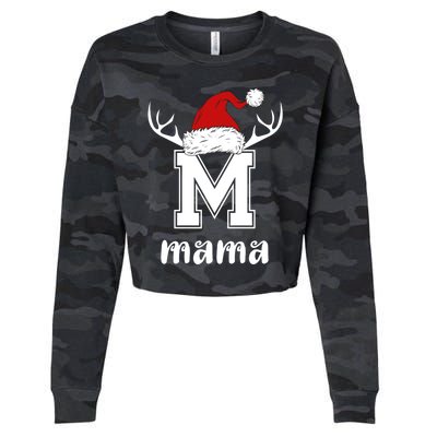 Mama Christmas Gift Mama Xmas Santa Matching Group Gift Cropped Pullover Crew