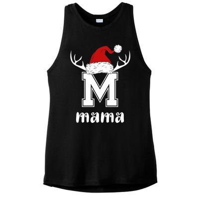 Mama Christmas Gift Mama Xmas Santa Matching Group Gift Ladies PosiCharge Tri-Blend Wicking Tank