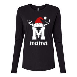 Mama Christmas Gift Mama Xmas Santa Matching Group Gift Womens Cotton Relaxed Long Sleeve T-Shirt