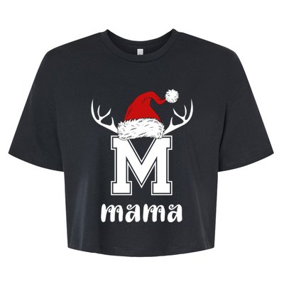 Mama Christmas Gift Mama Xmas Santa Matching Group Gift Bella+Canvas Jersey Crop Tee