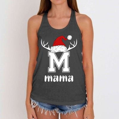 Mama Christmas Gift Mama Xmas Santa Matching Group Gift Women's Knotted Racerback Tank