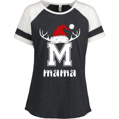 Mama Christmas Gift Mama Xmas Santa Matching Group Gift Enza Ladies Jersey Colorblock Tee