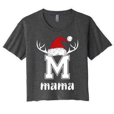 Mama Christmas Gift Mama Xmas Santa Matching Group Gift Women's Crop Top Tee