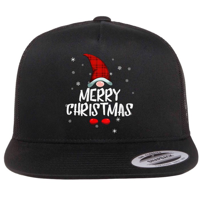 Merry Christmas Gnome Family Christmas Pajama Xmas Gnome Flat Bill Trucker Hat