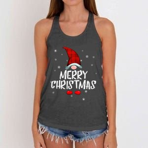 Merry Christmas Gnome Family Christmas Pajama Xmas Gnome Women's Knotted Racerback Tank