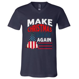 Make Christmas Great Again. Funny Xmas V-Neck T-Shirt