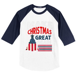 Make Christmas Great Again. Funny Xmas Baseball Sleeve Shirt