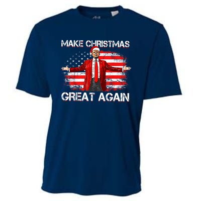 Make Christmas Great Again Santa Funny Trump Xmas Pajamas Cooling Performance Crew T-Shirt