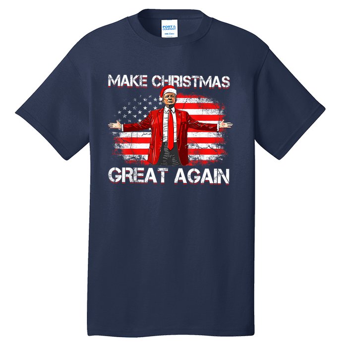 Make Christmas Great Again Santa Funny Trump Xmas Pajamas Tall T-Shirt