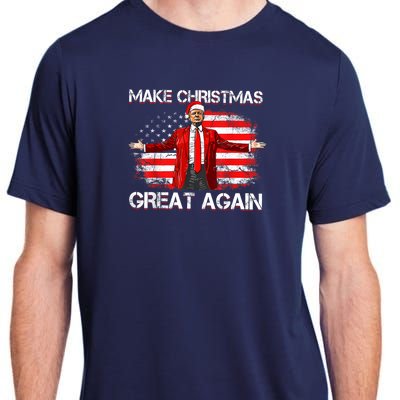 Make Christmas Great Again Santa Funny Trump Xmas Pajamas Adult ChromaSoft Performance T-Shirt