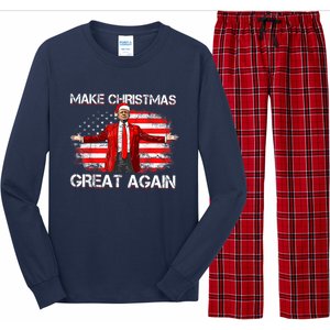 Make Christmas Great Again Santa Funny Trump Xmas Pajamas Long Sleeve Pajama Set